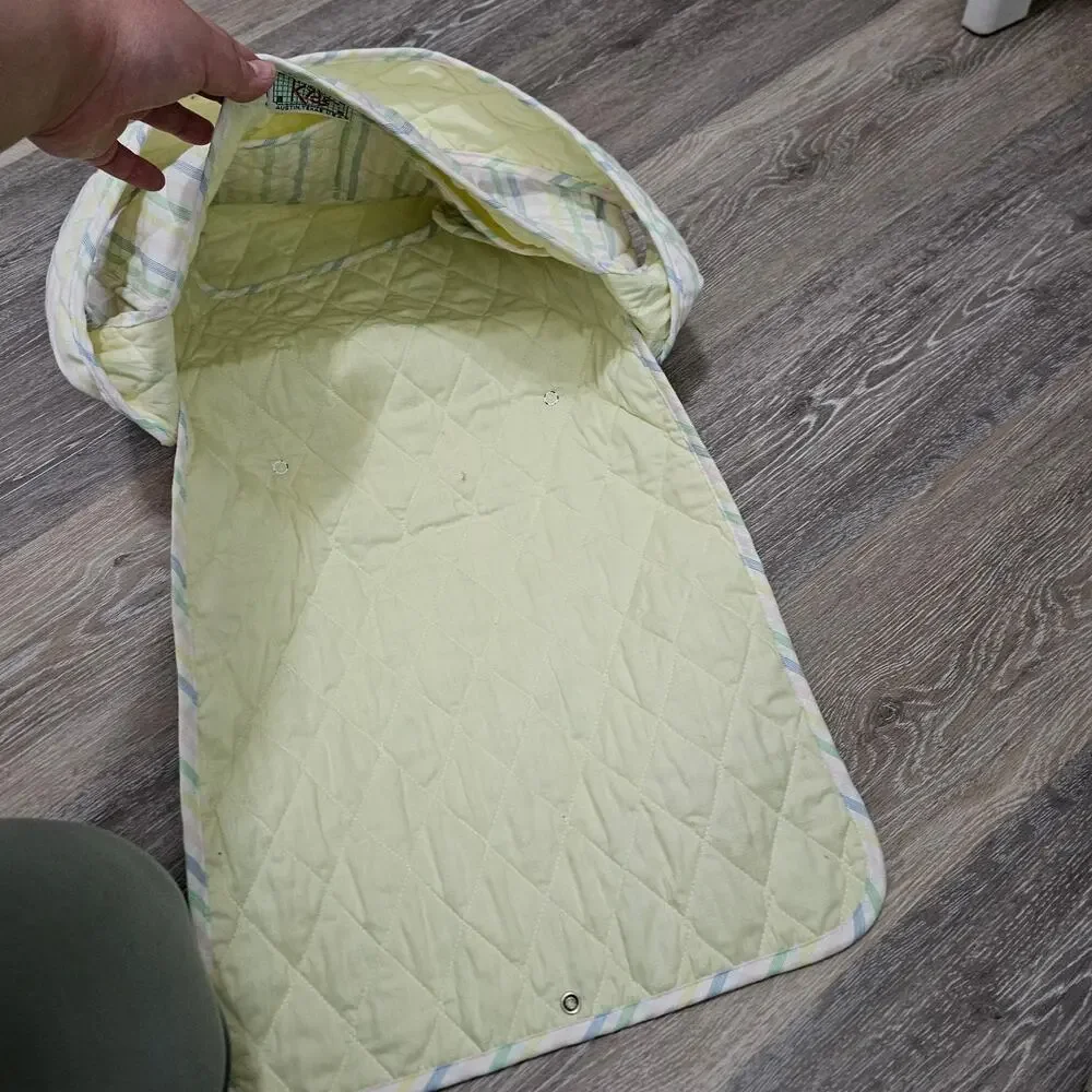 Vintage Mullins Square Kids Diaper Bag Quilted Carousal Bears 90s Baby Pastel